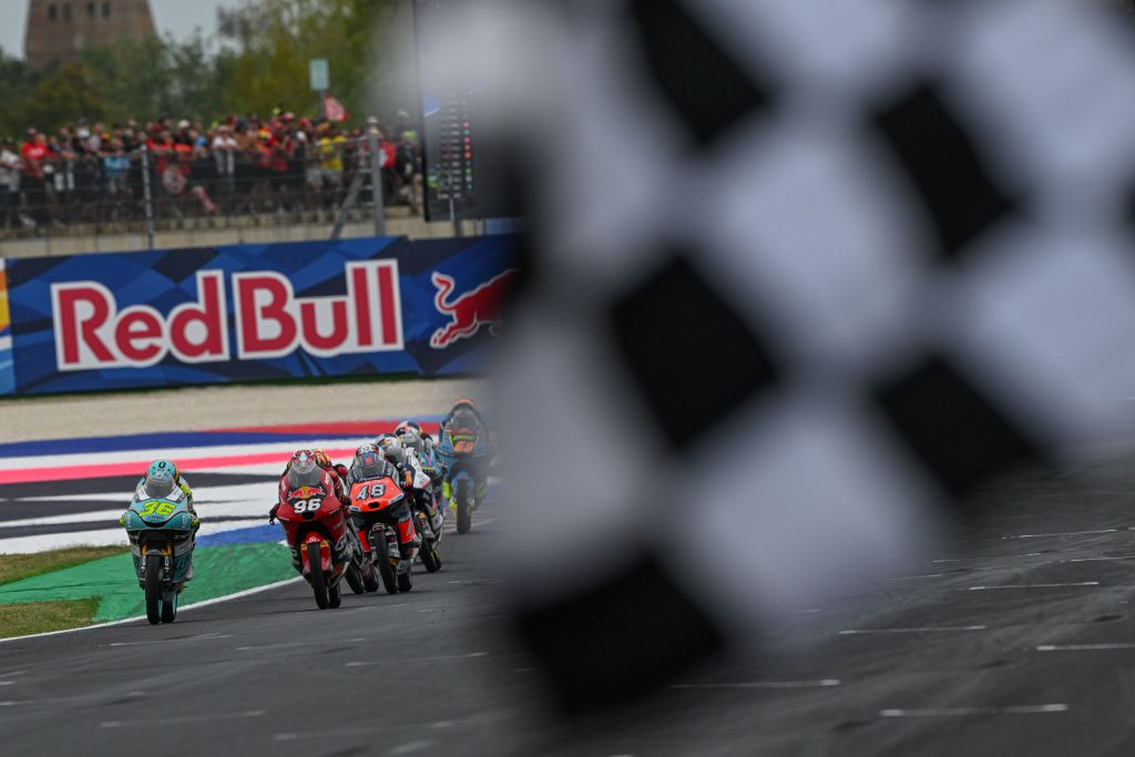 Angel Piqueras over the line