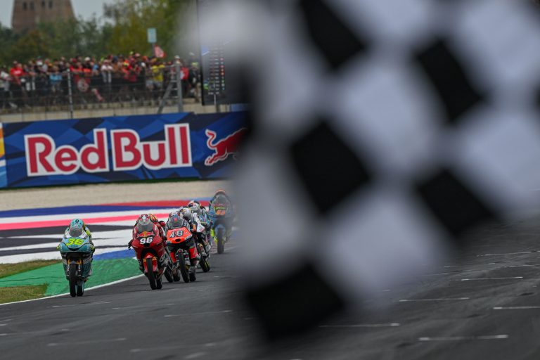 Angel Piqueras over the line