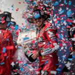 Bagnaia podium confetti